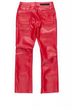 Boys Petrus Red PU Leather Jean