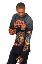 Nalo Black Long Sleeve Graphic T-Shirt