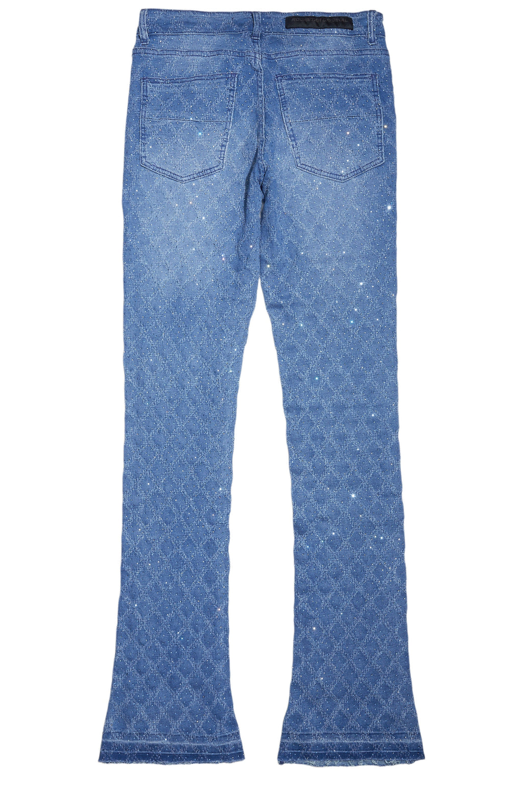 Glit Royal Blue Rhinestone Stacked Flare Jean