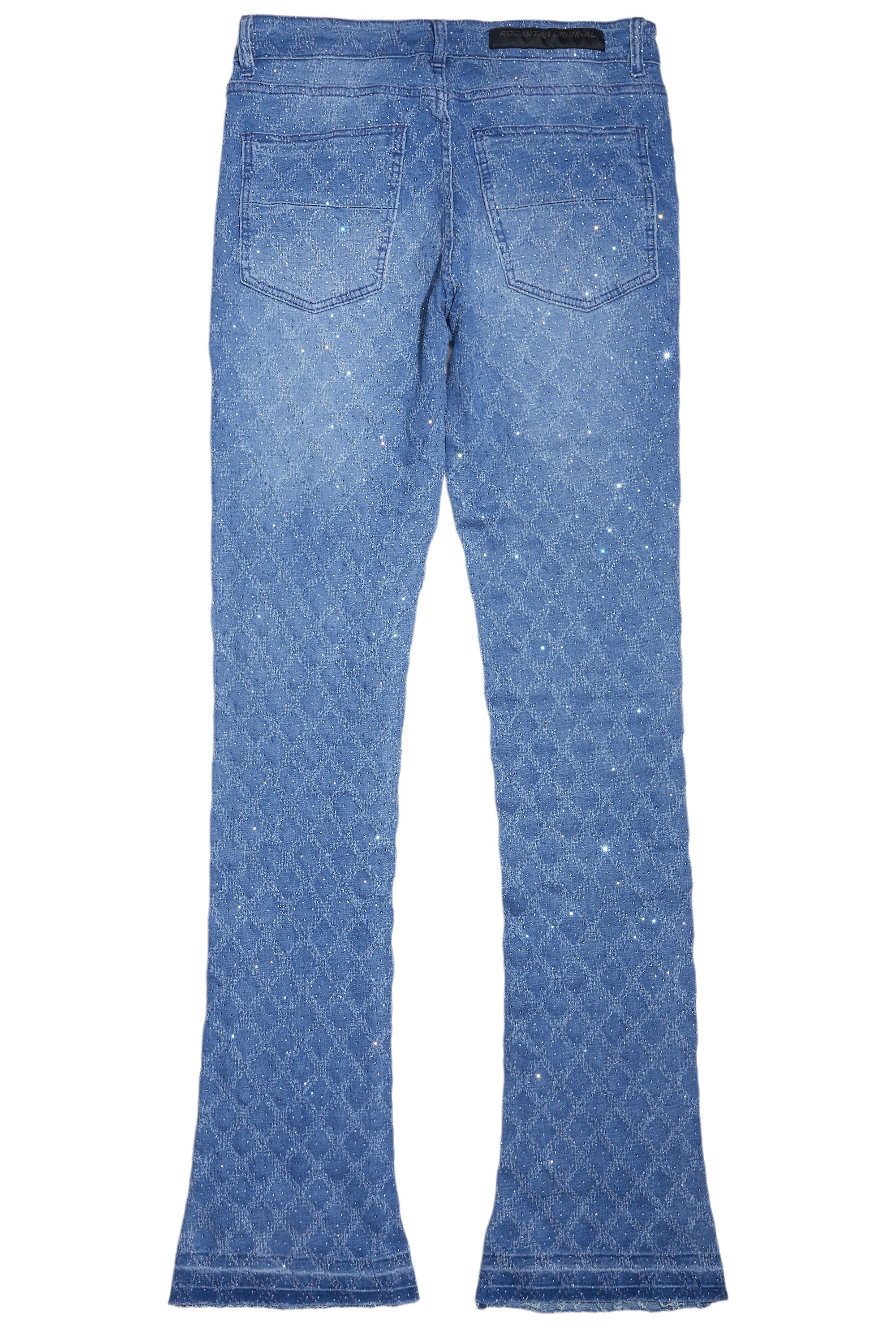 Glit Royal Blue Rhinestone Stacked Flare Jean
