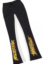 Nelz Black/Orange Graphic Hoodie/Baggy Track Pant Set