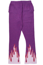 Boys Holger Purple/Pink Graphic Stacked Flare Mohair Track Pant