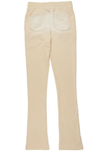 Damani Beige Patchwork Stacked Flare Pants