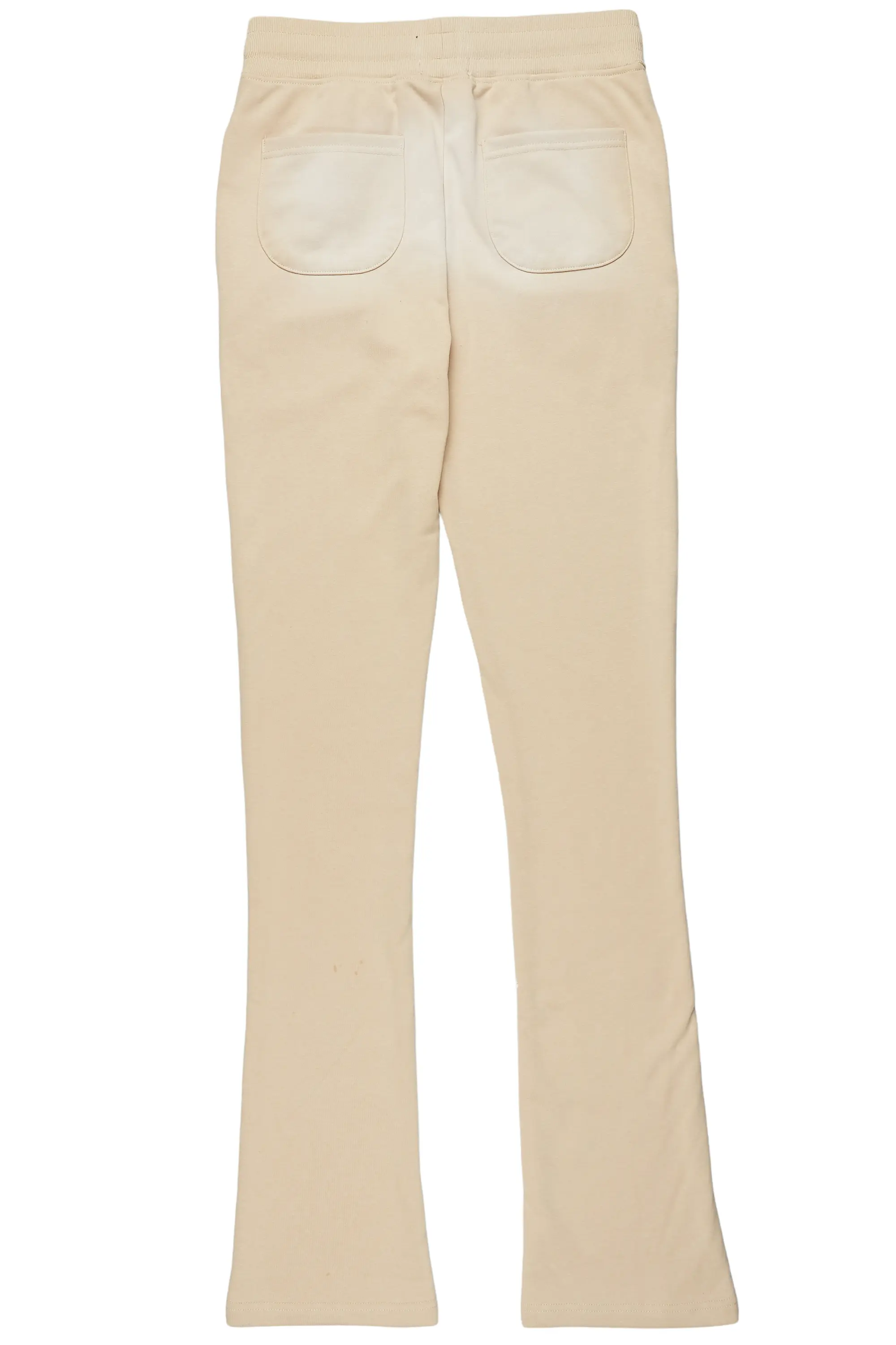 Damani Beige Patchwork Stacked Flare Pants