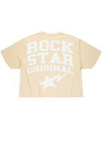 Gerrit Beige/White Boxy Crop T-Shirt