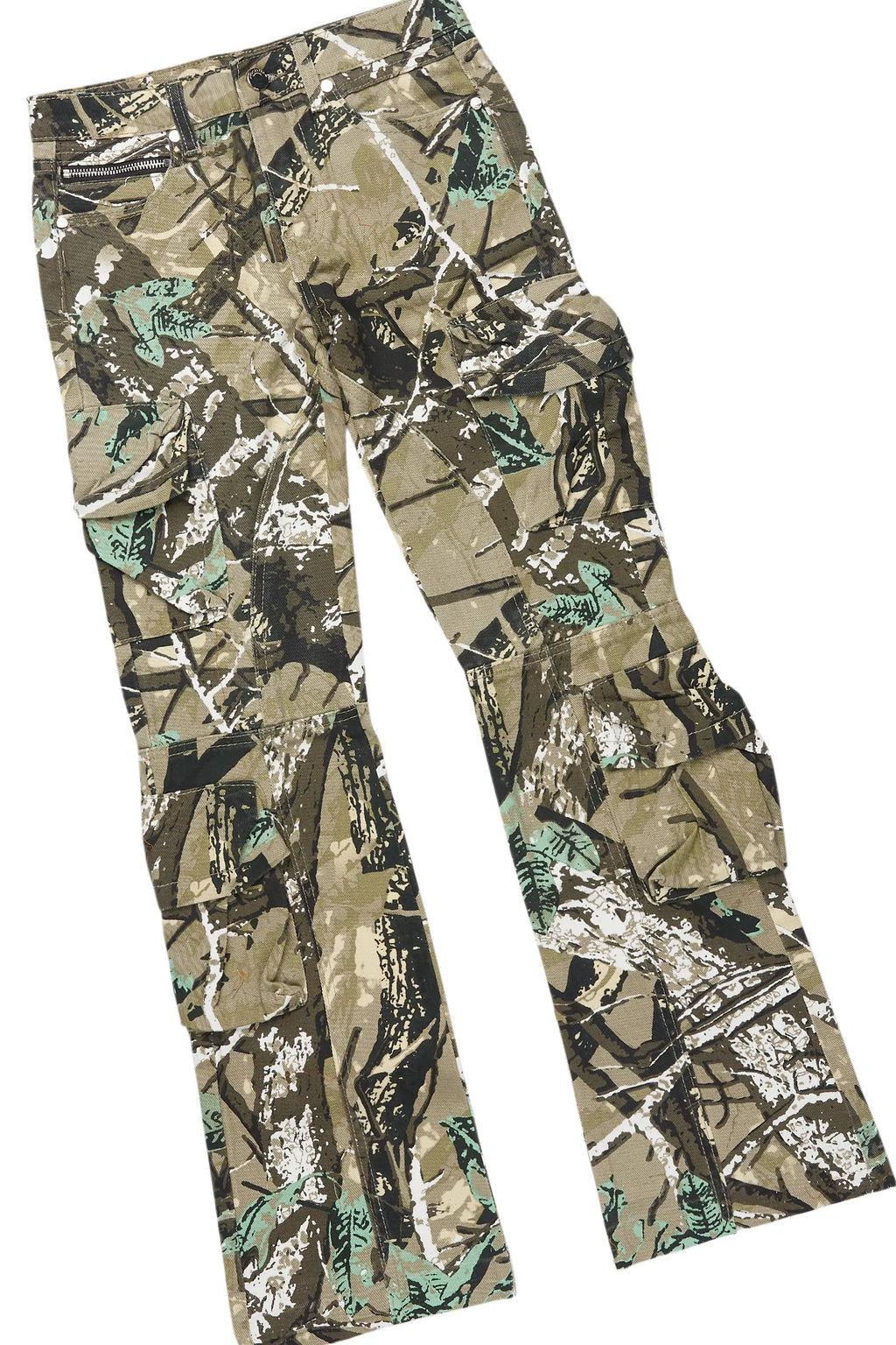 Boys Koen Vintage Sand/Green T-Shirt/Stacked Flare Jean Set