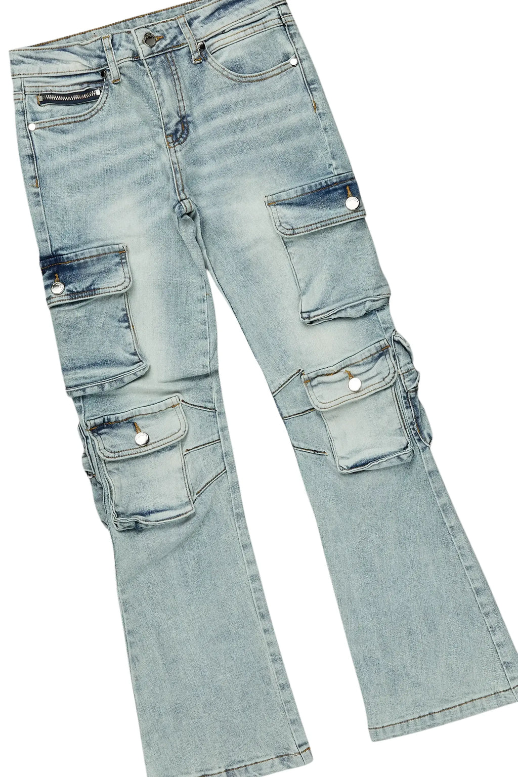 Girls Racing White T-Shirt/Baggy Fit Jean Set