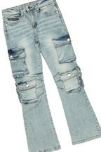 Girls Racing White T-Shirt/Baggy Fit Jean Set