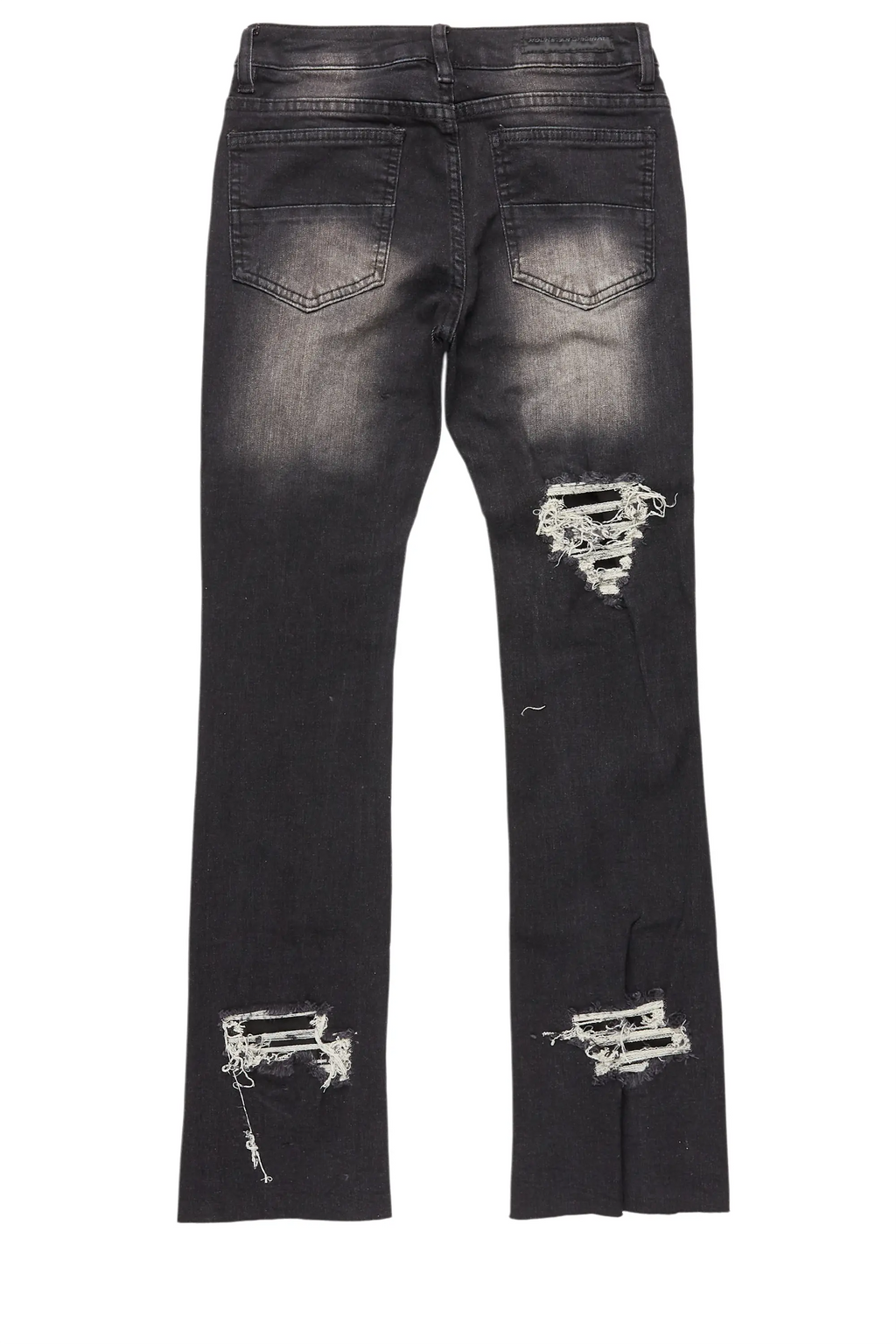 Boys Fateh Dark Grey Stacked Flare Jean