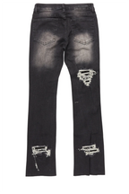 Boys Fateh Dark Grey Stacked Flare Jean