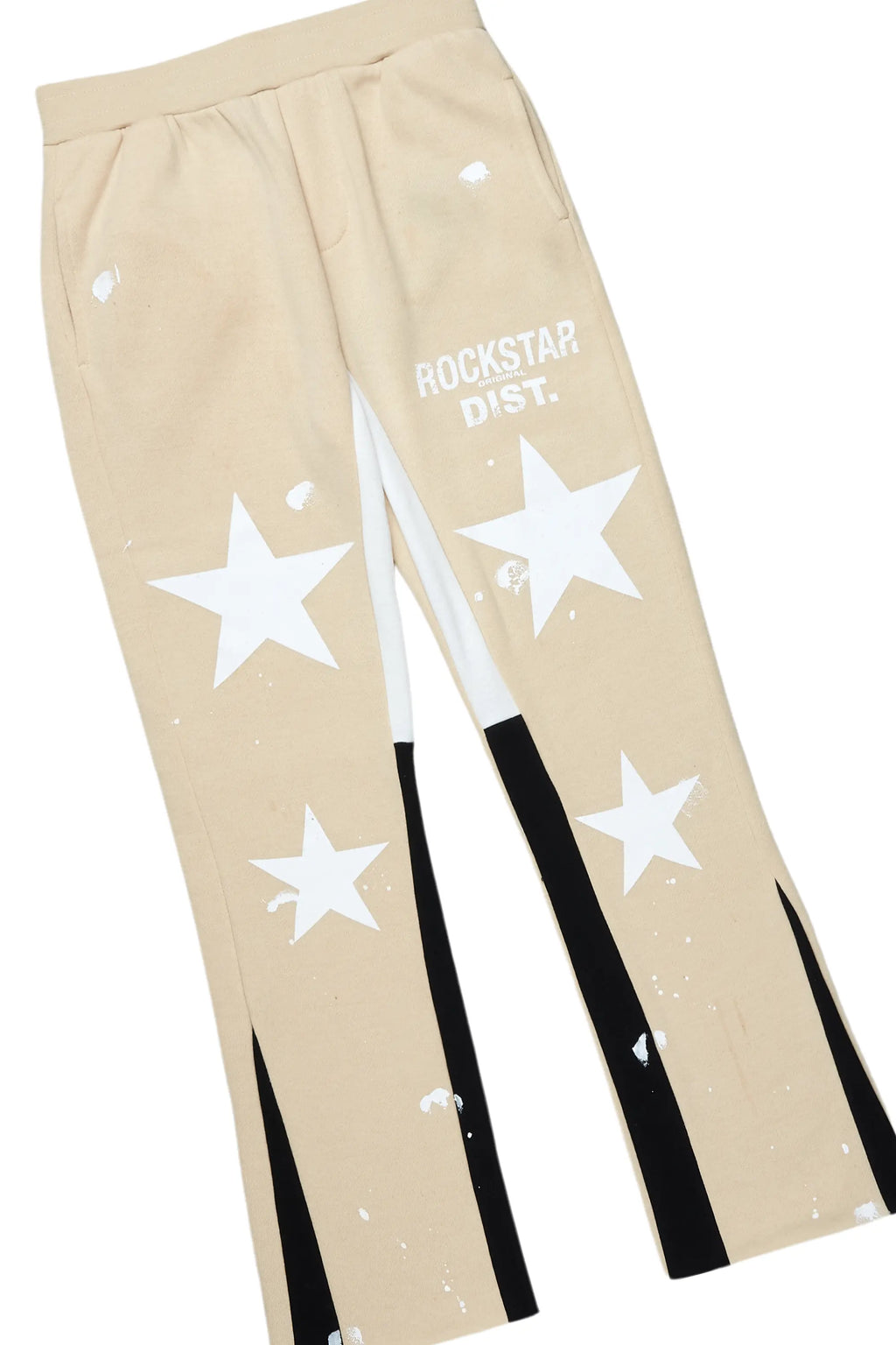 Girls Harlow Beige Hoodie Stacked Flare Track Set