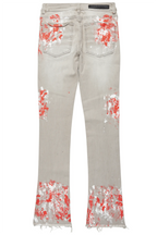 Kodak Grey/Red Painter Stacked Flare Jean