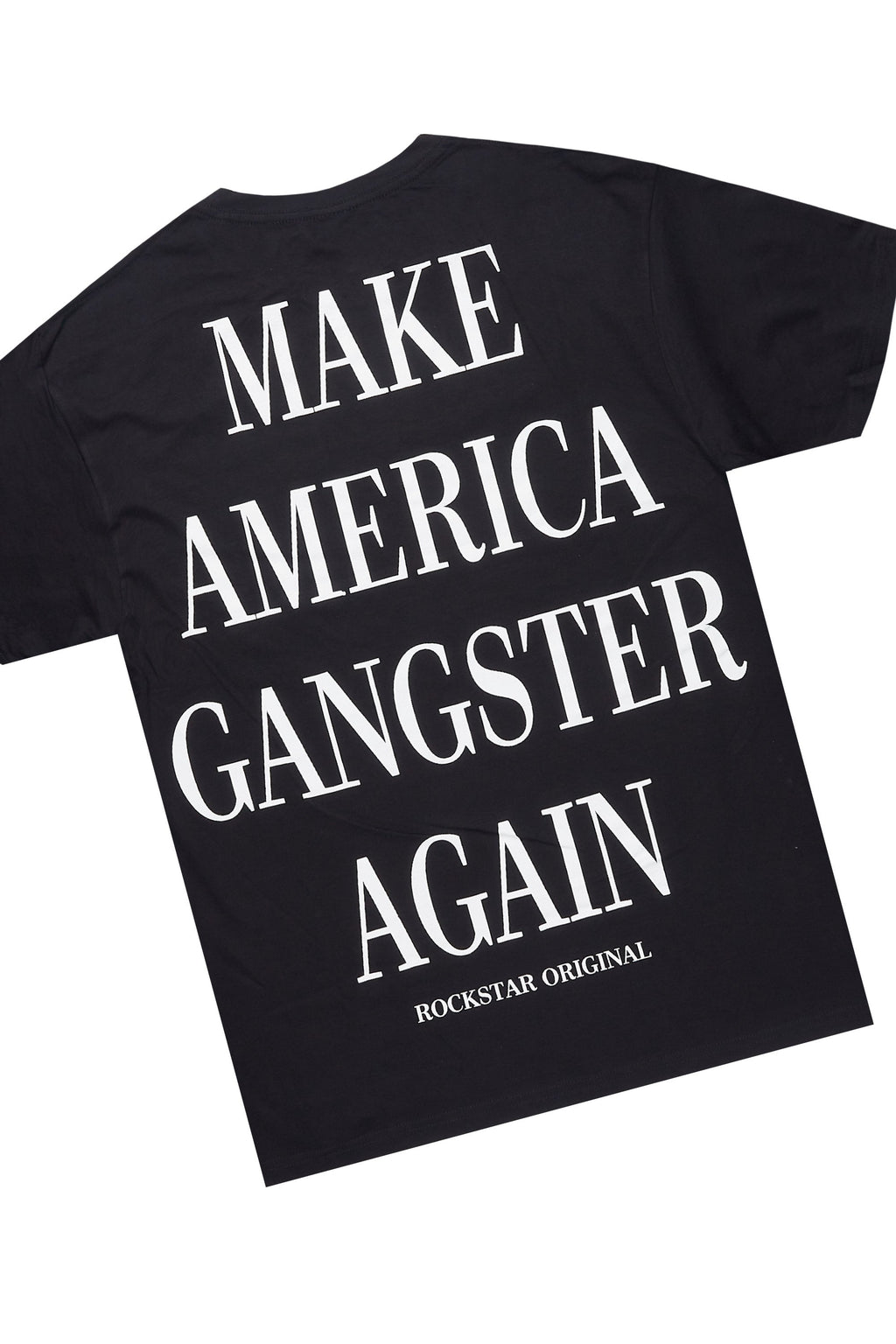 Drako Black/White Oversized Graphic T-Shirt/Dag Stacked Flare Jean Set