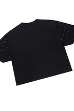 Borya Black Rhinestone T-Shirt/Baggy Stacked Track Set