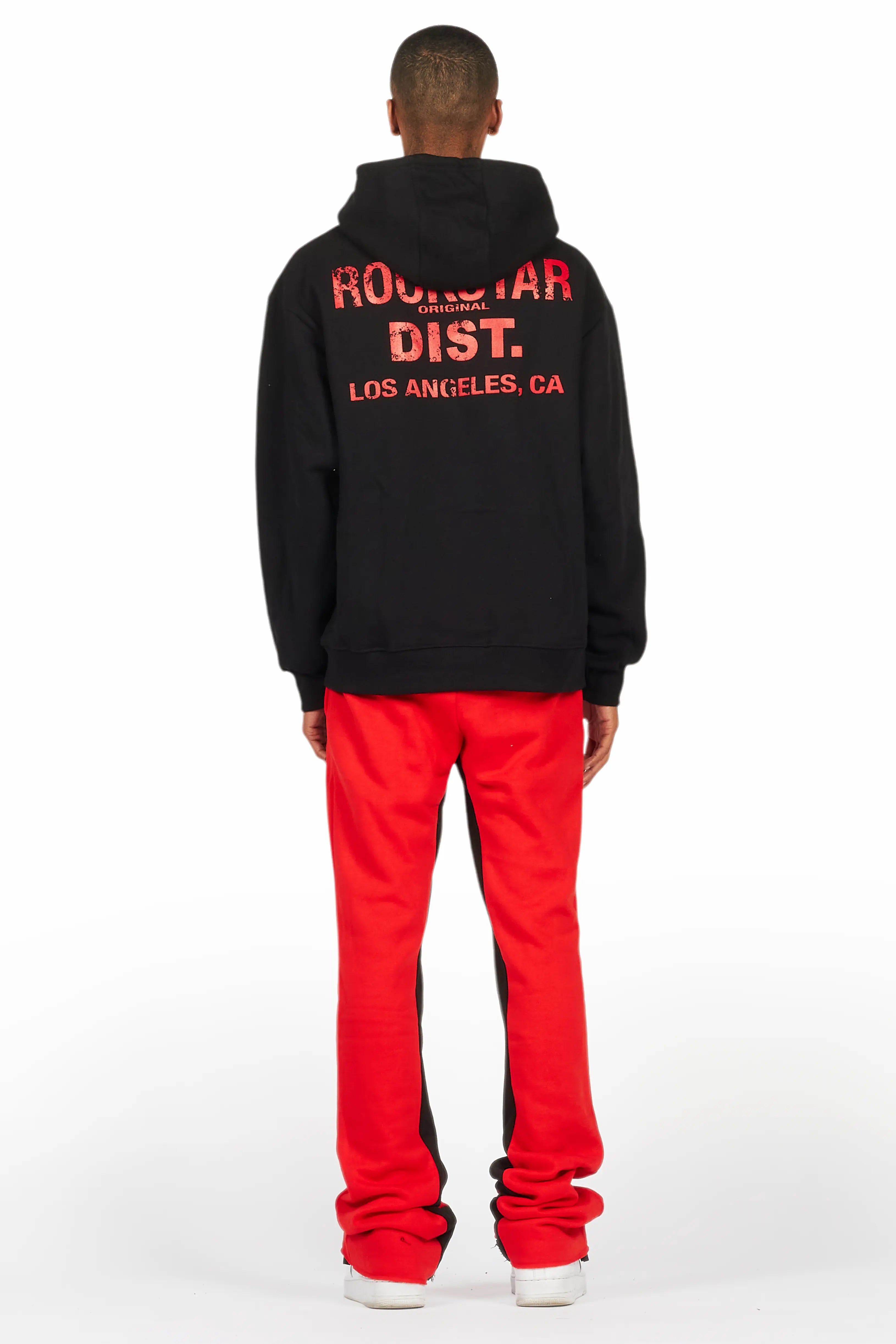 Devan Black/Red Hoodie/Baggy Stacked Flare Pant Set