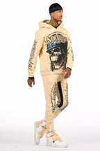 Kyce Beige/Black Hoodie/Super Stacked Track Set