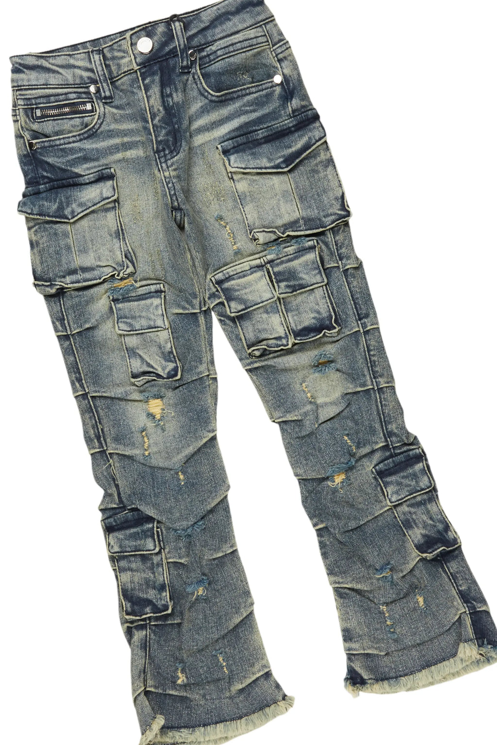 Boys Fields Black/Tint Mohair Hoodie/Stacked Flare Jean Set