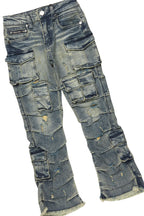 Boys Fields Black/Tint Mohair Hoodie/Stacked Flare Jean Set