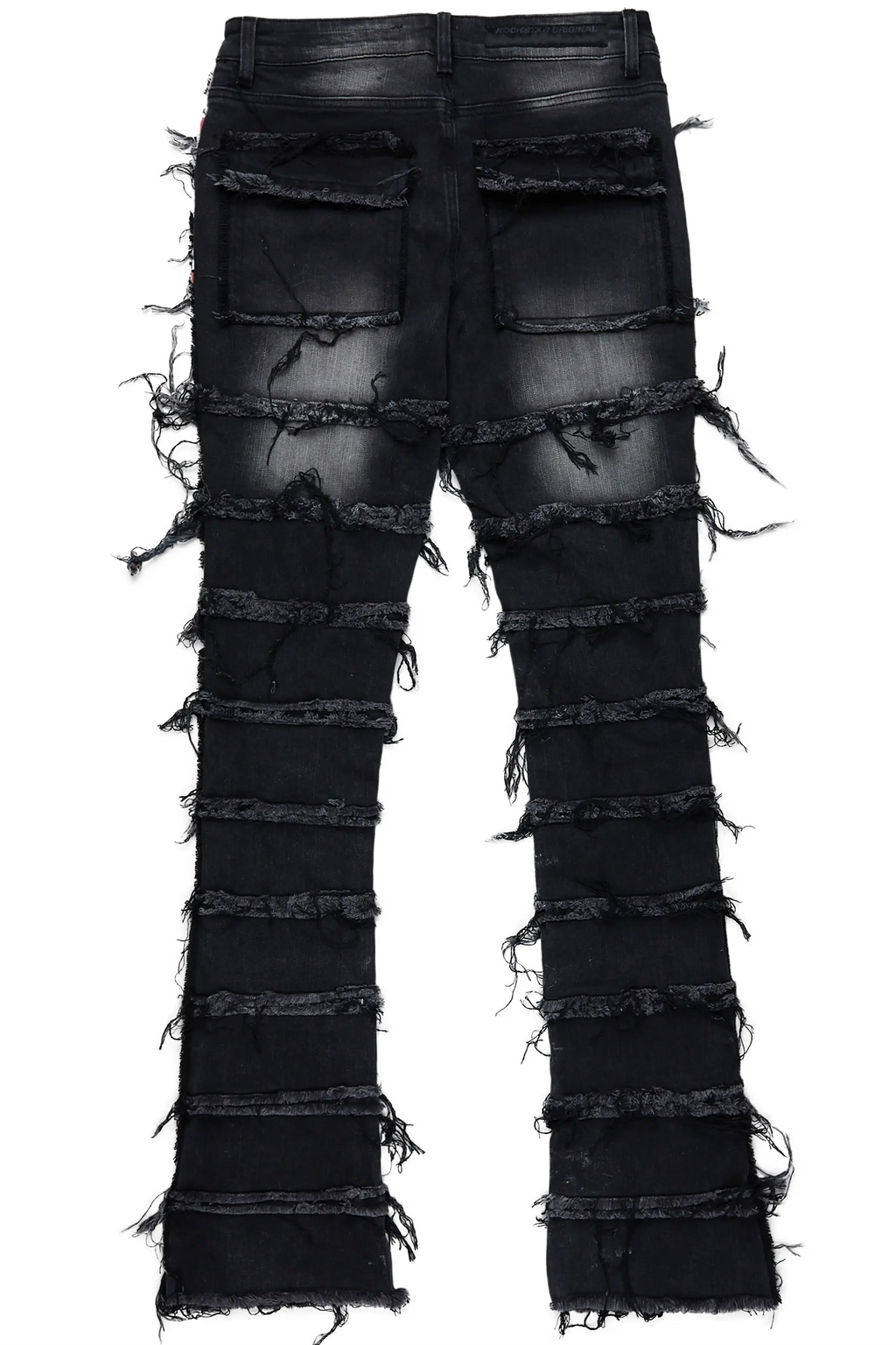 Falan Black Painter Stacked Flare Jean