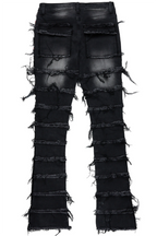 Falan Black Painter Stacked Flare Jean