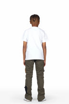 Boys Yasu White T-Shirt/Patch Cargo Jean