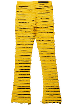 Korren Yellow/Black Stacked Flare Jean