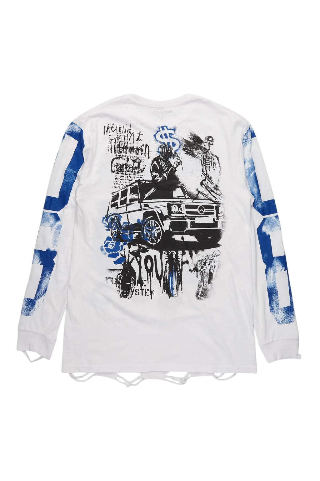 Grill White Long Sleeve Graphic T-Shirt