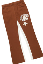 Girls Mallora Brown Baggy Stacked Hoodie Track Set