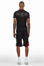 Sana Black Relaxed T-Shirt/Short Set