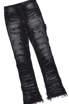 Schtupp Black Oversized T-Shirt/Stacked Flare Jean Bundle