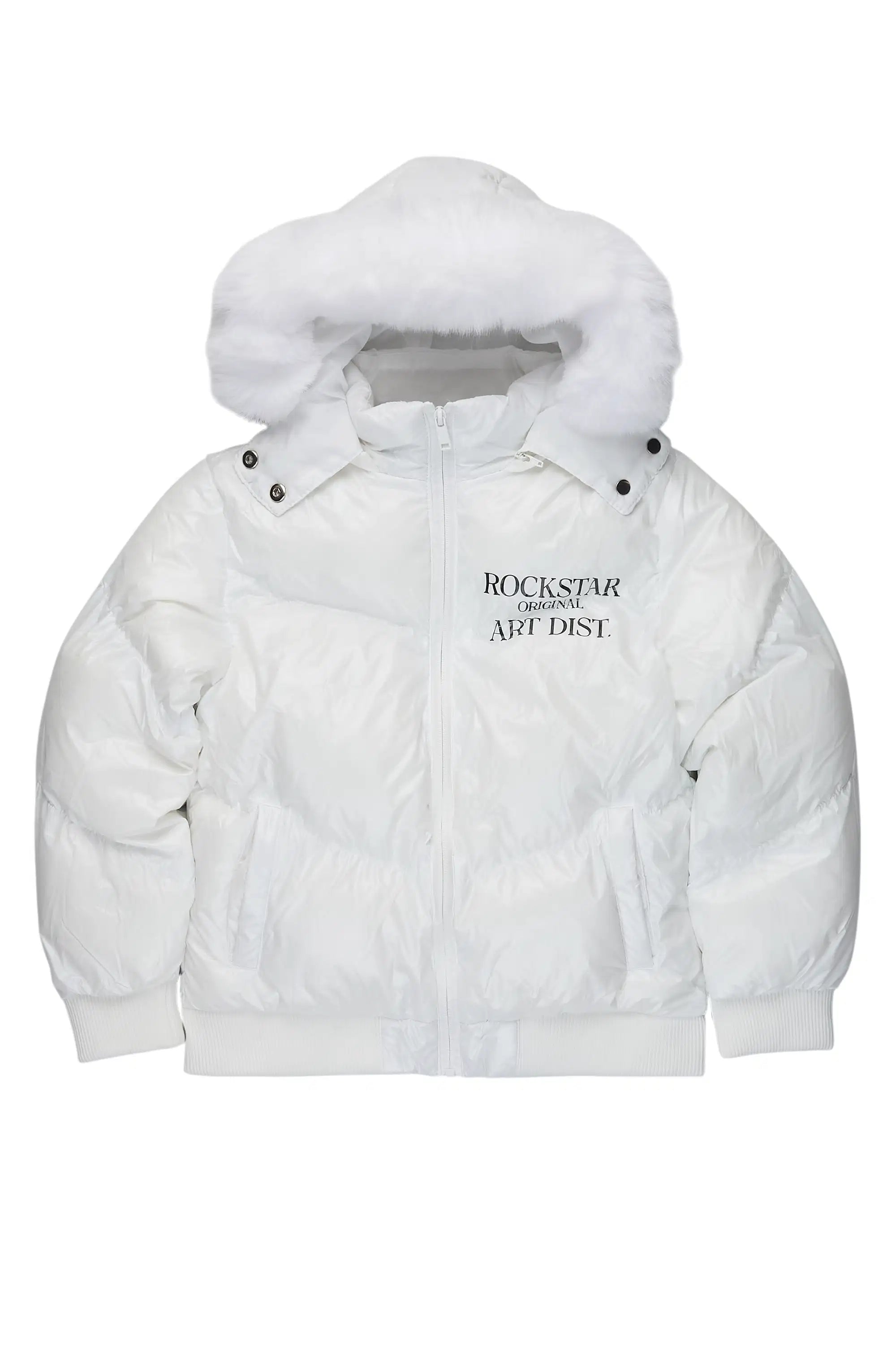 Girls Destina White Puffer Jacket