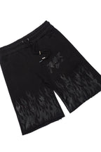 Bubble Black T-Shirt/Raw Edge Short Set