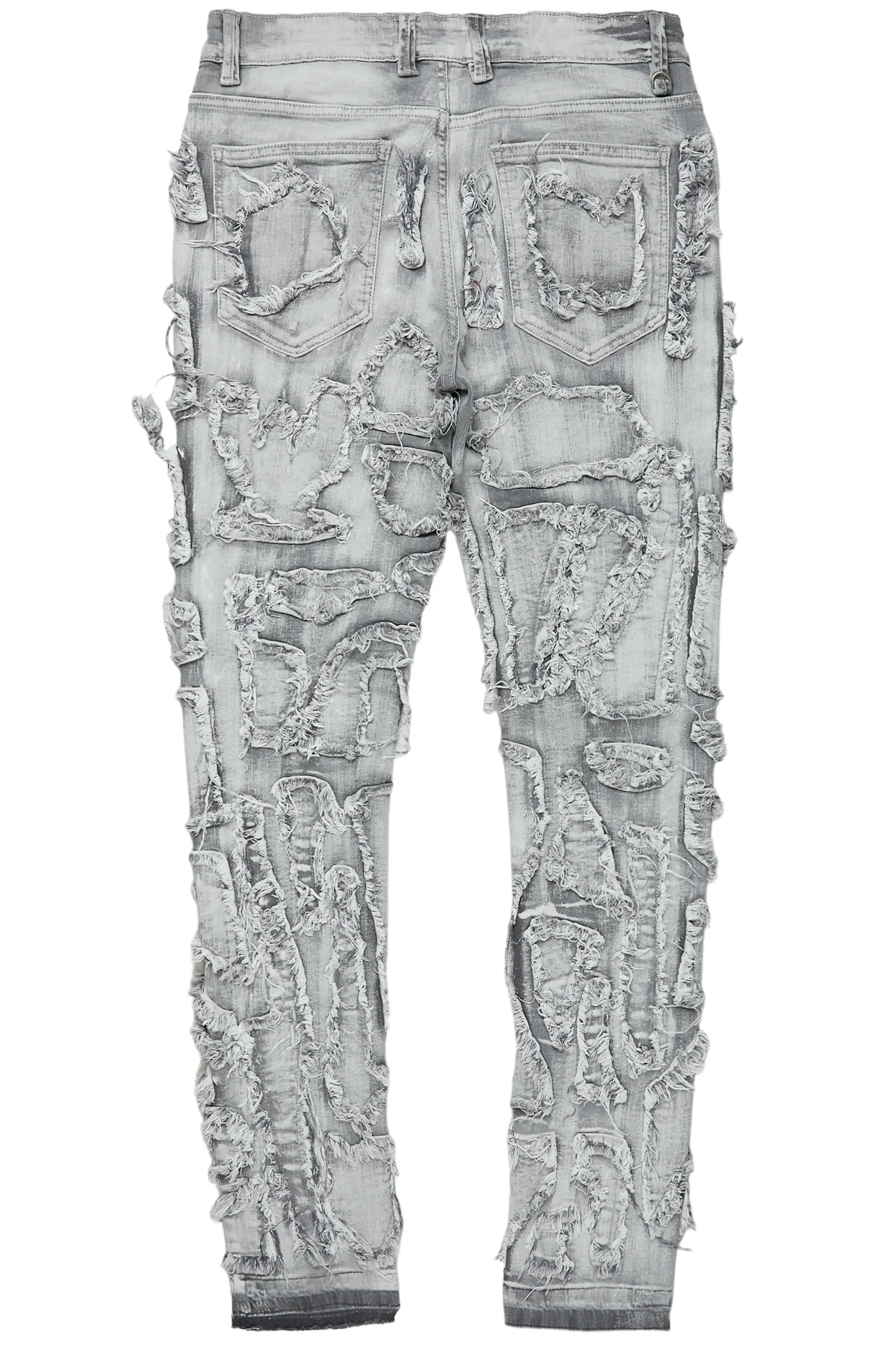 Hakim Grey Patchwork Skinny Fit Jean