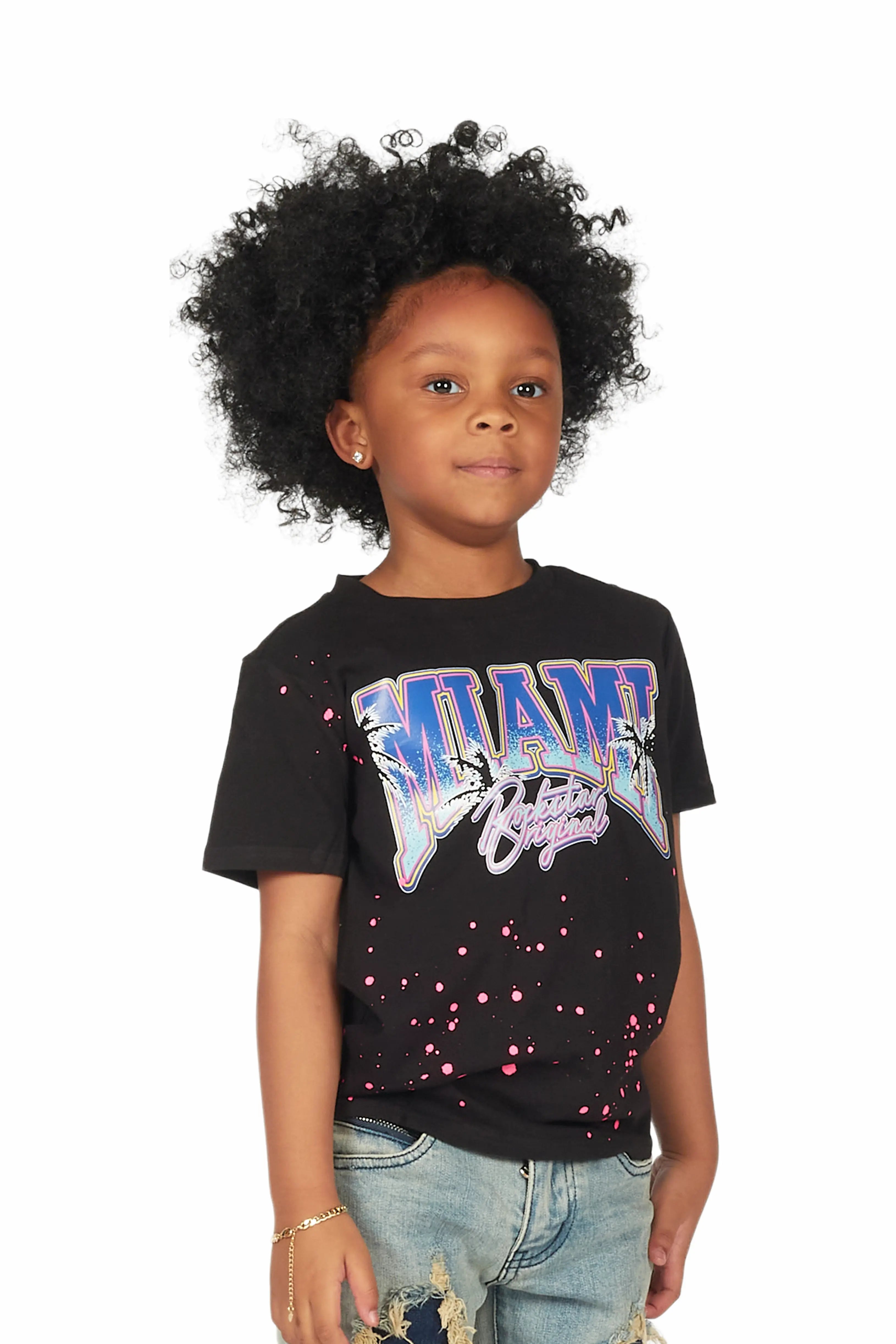 Girls Braulia Black Graphic T-Shirt