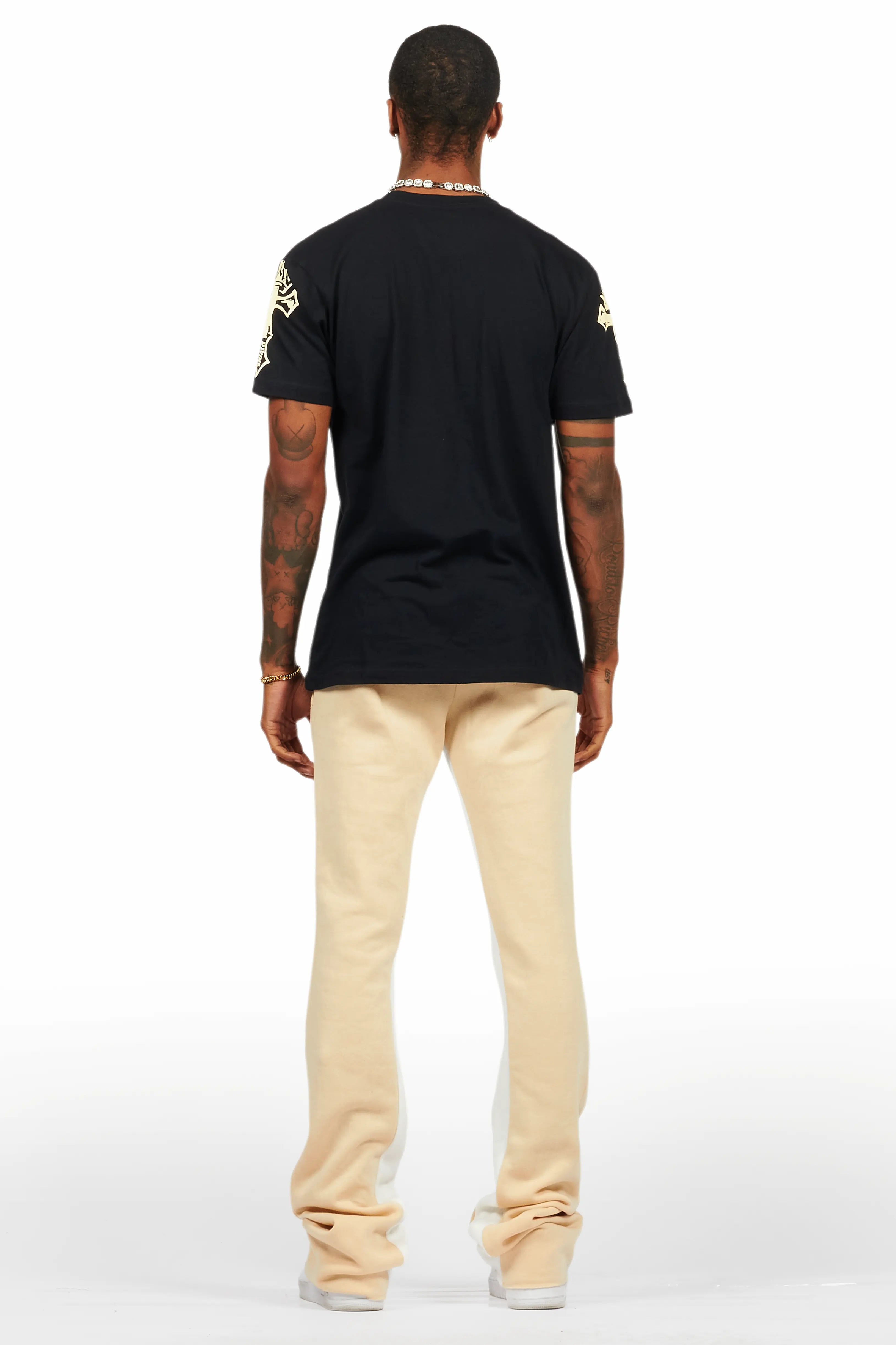 Danby Black/Beige T-Shirt/Baggy Pant Set