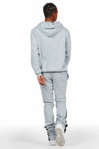Briggs Heather Grey Hoodie/Super Stacked Flare Track Set