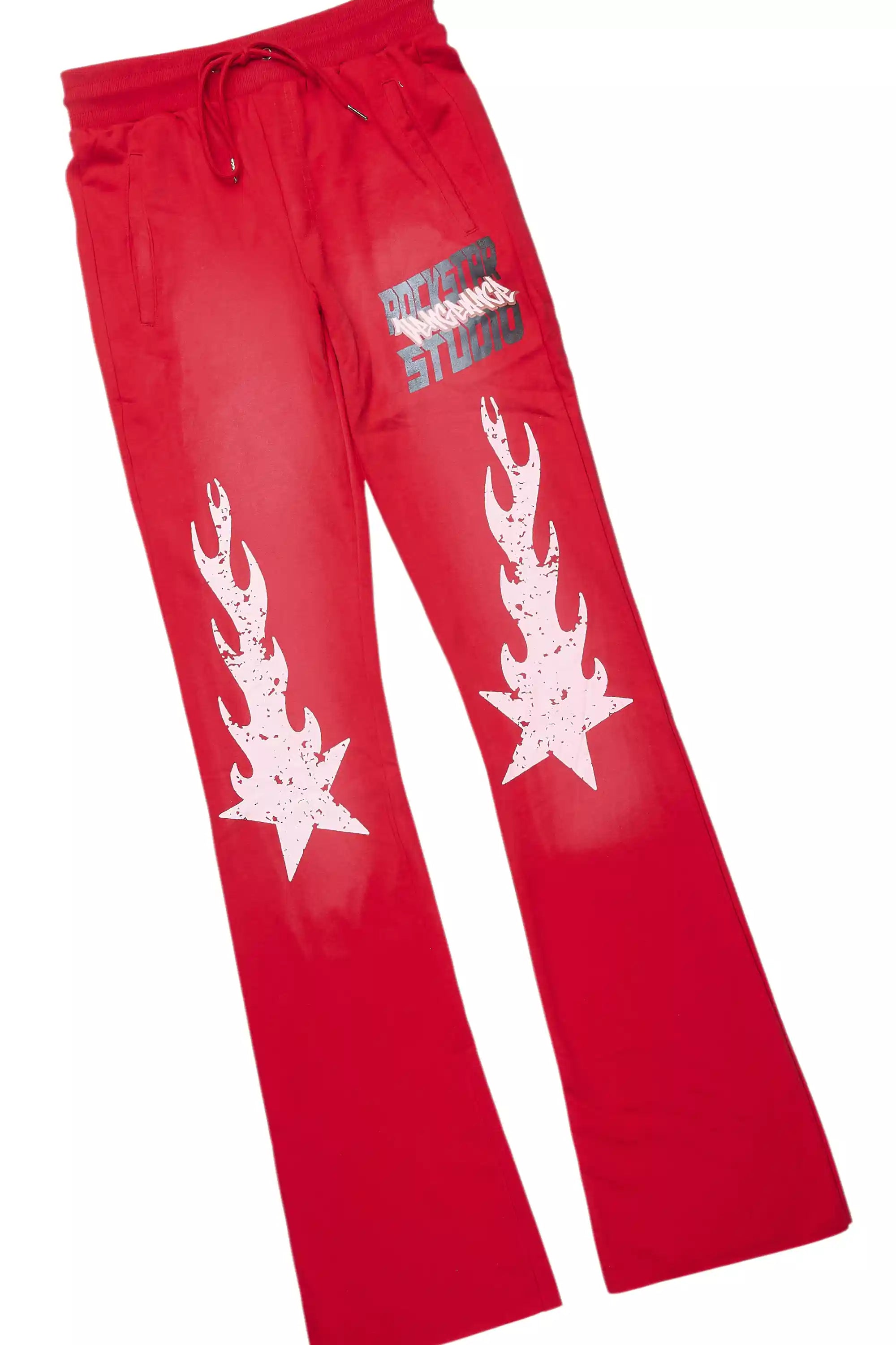 Garo Red T-Shirt/Baggy Stacked Track Set