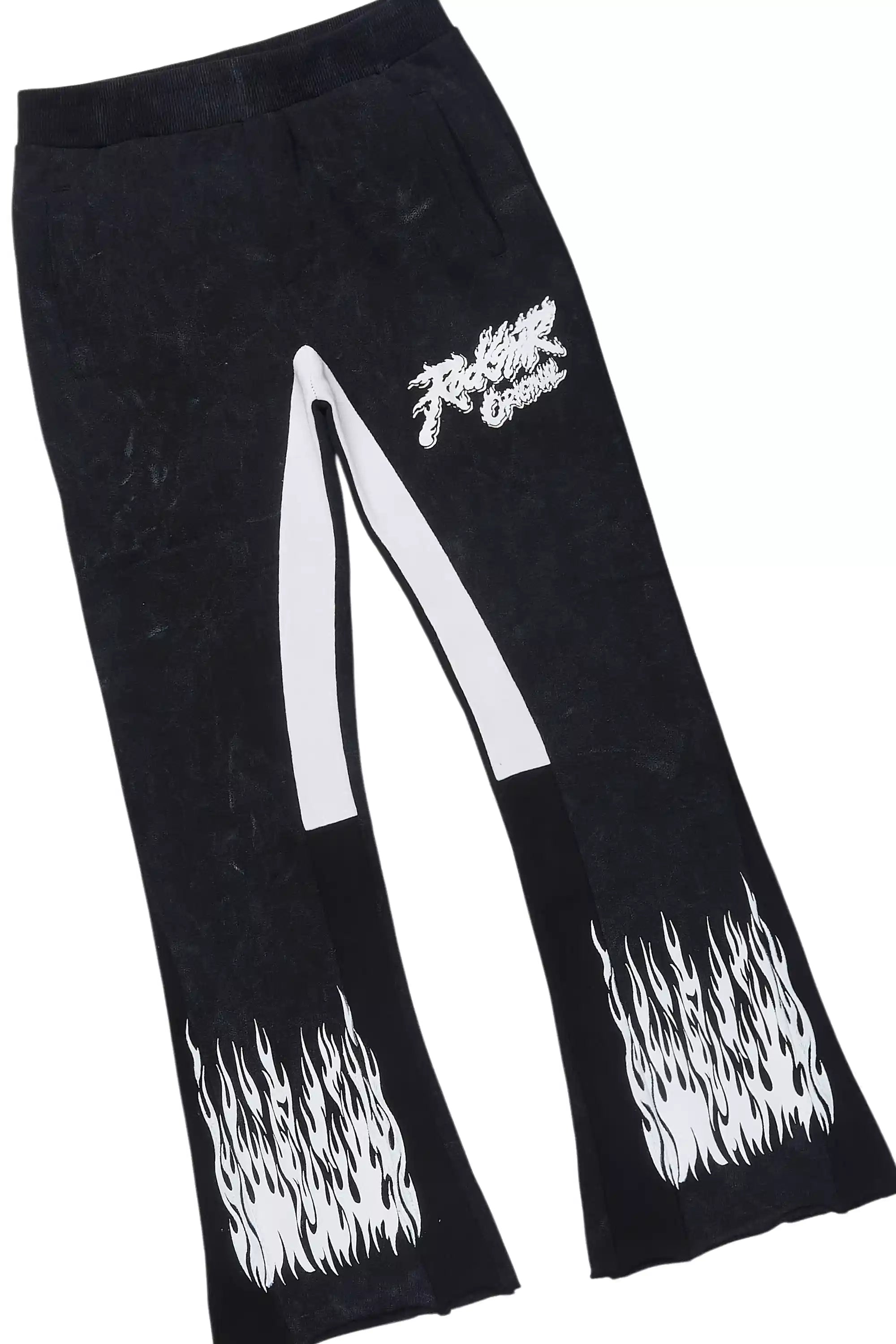 Boys Bubble Vintage Black/White Stacked Flare Track Set