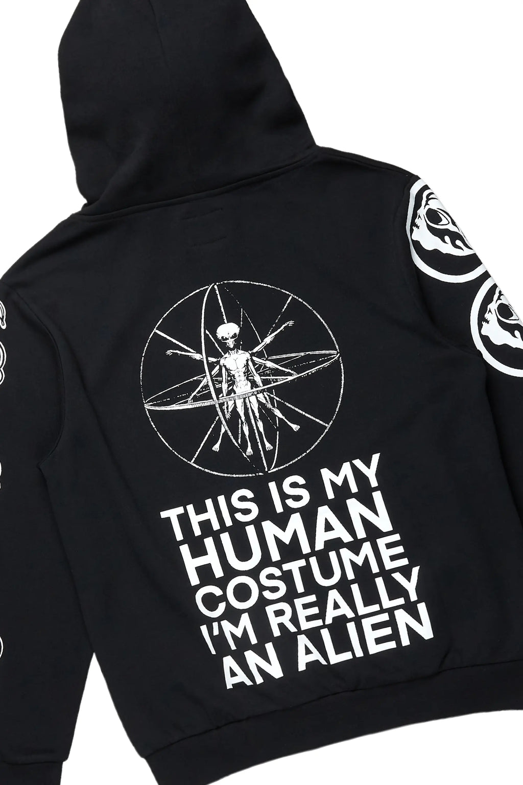 Yarden Black/Red Graphic Hoodie/Stacked Flare Pant Track Set