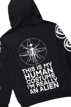 Yarden Black/Red Graphic Hoodie/Stacked Flare Pant Track Set