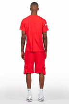 Jash Red/White Short Set