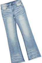 Boys Beau Navy/Blue Hoodie/Stacked Flare Jean Set