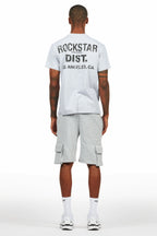 Raffer Heather Grey/Black T-Shirt Cargo Shorts Set