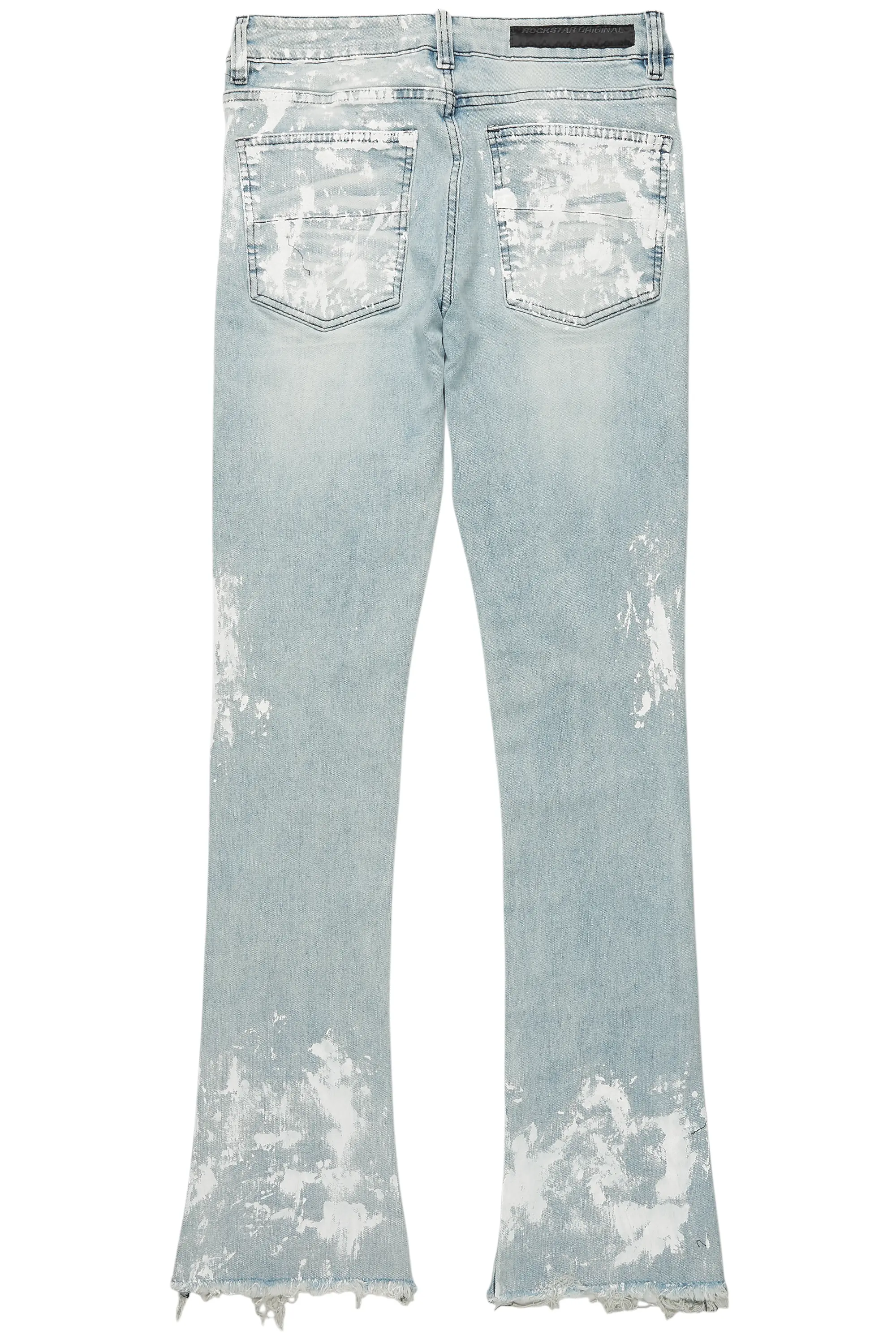Kodak Blue/White Painter Stacked Flare Jean