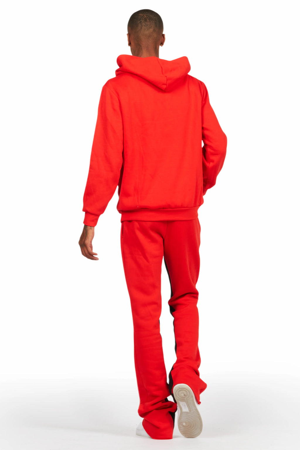Mallor Red Baggy Stacked Hoodie Track Set