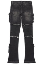 Shift Dark Grey Stacked Flare Jean