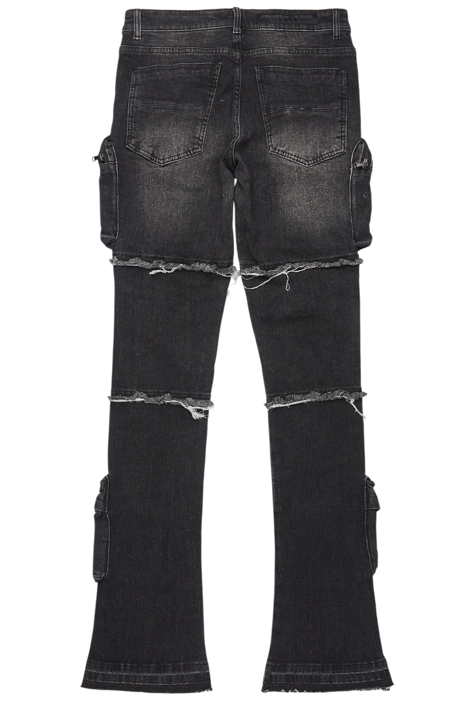 Shift Dark Grey Stacked Flare Jean