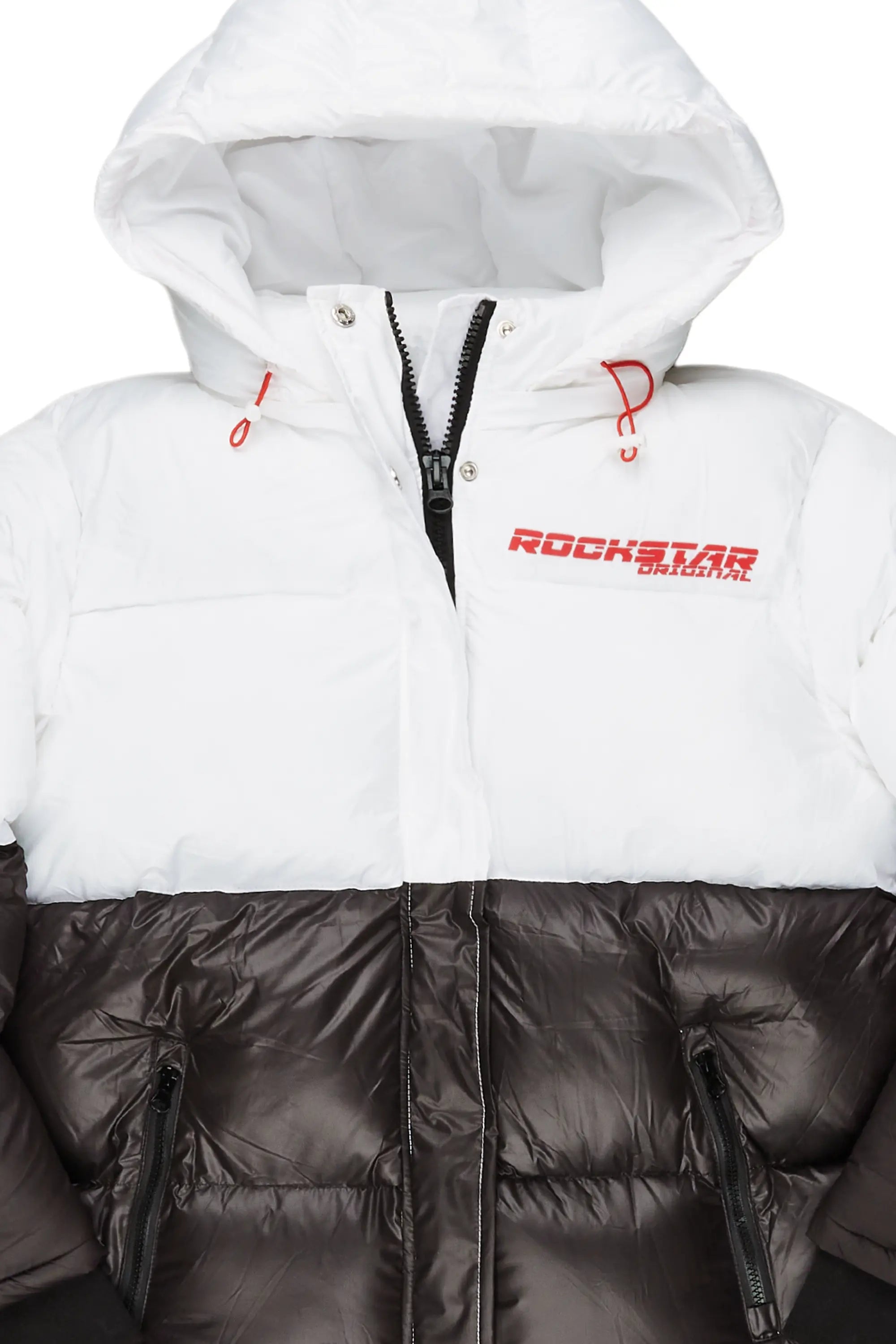 Jennay White/Black Puffer Jacket