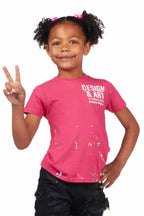 Girls Mancha Fuchsia Graphic T-Shirt