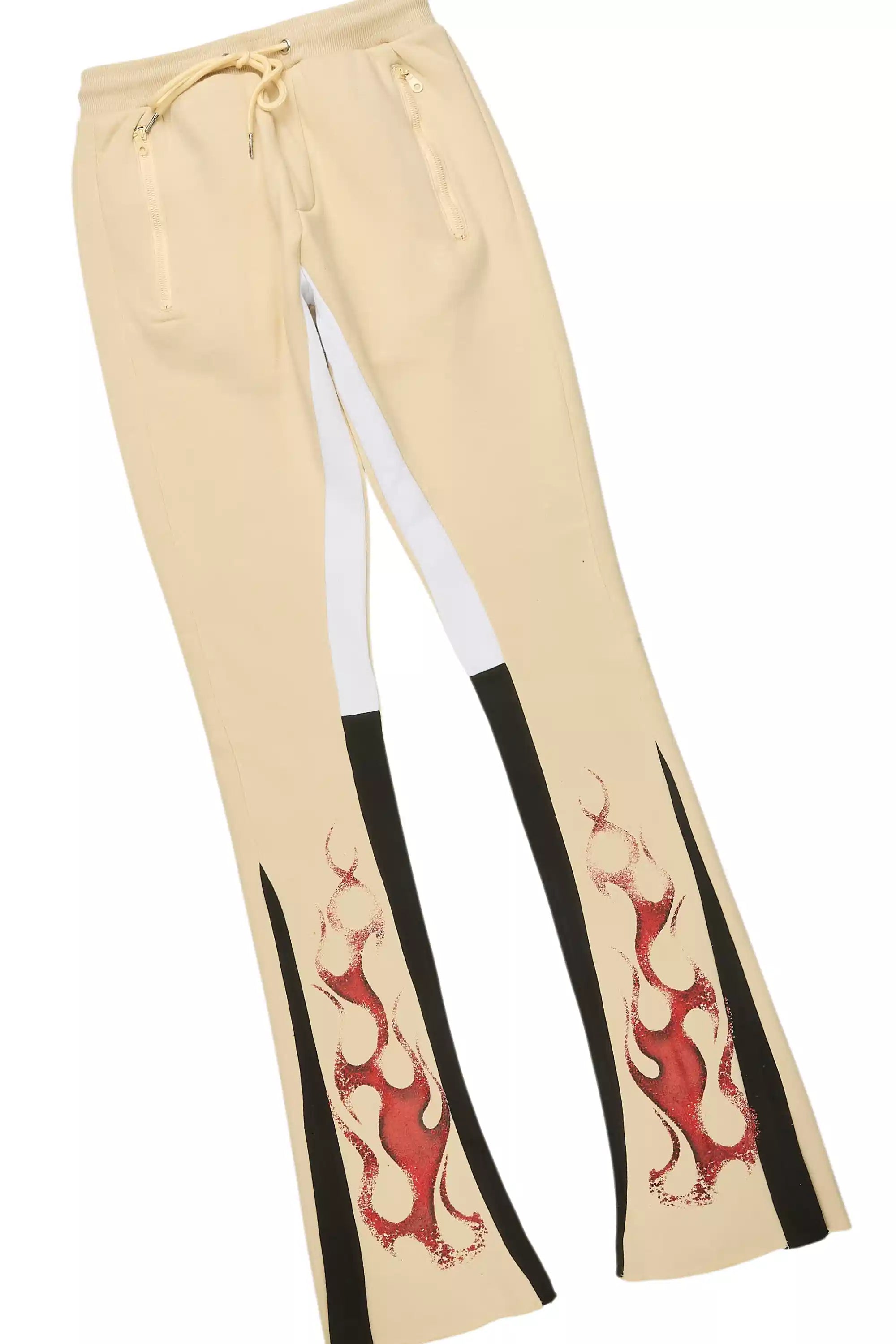 Torrez Beige/Red Hoodie/Stacked Track Set